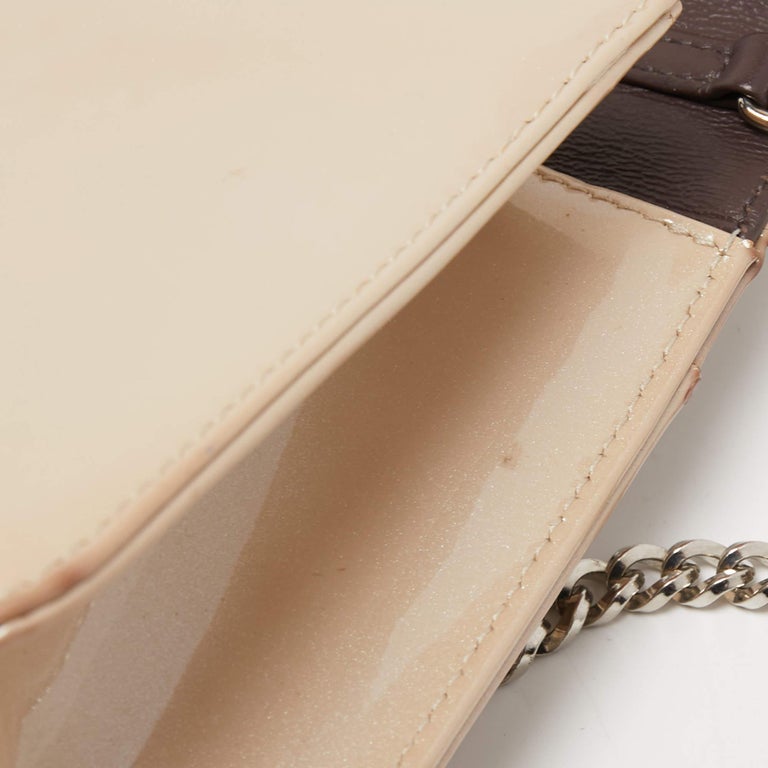 Dior Beige Patent Leather Miss Dior Promenade Chain Shoulder Bag For Sale 5
