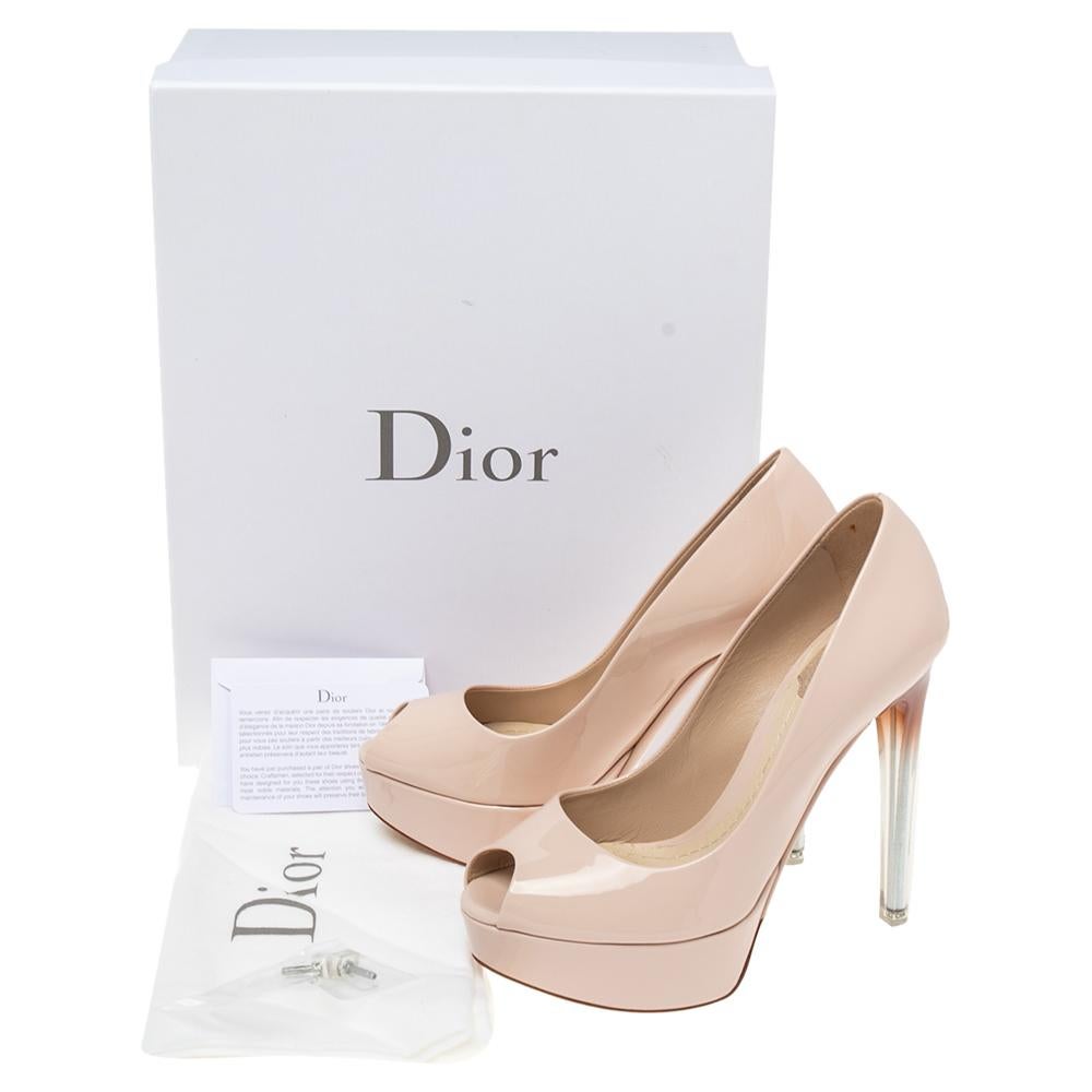 Dior Beige Patent Leather Miss Dior Pumps Size 35 4