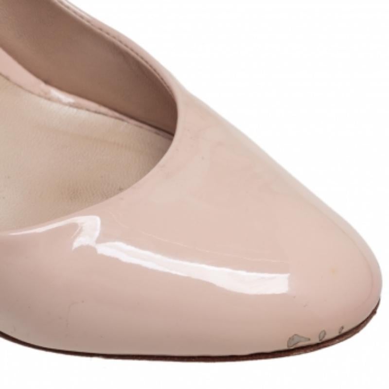 Dior Pumps in pelle verniciata beige misura 37 in vendita 4