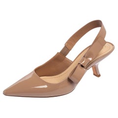 Dior Beige Patent Leather Sweet Dior Pumps Size 36.5