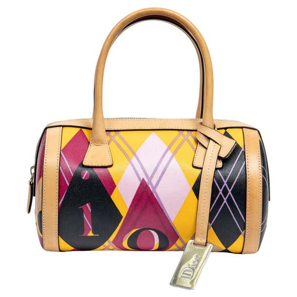 Dior by John Galliano 2004 Plaid Check Bowling Bag For Sale at 1stDibs