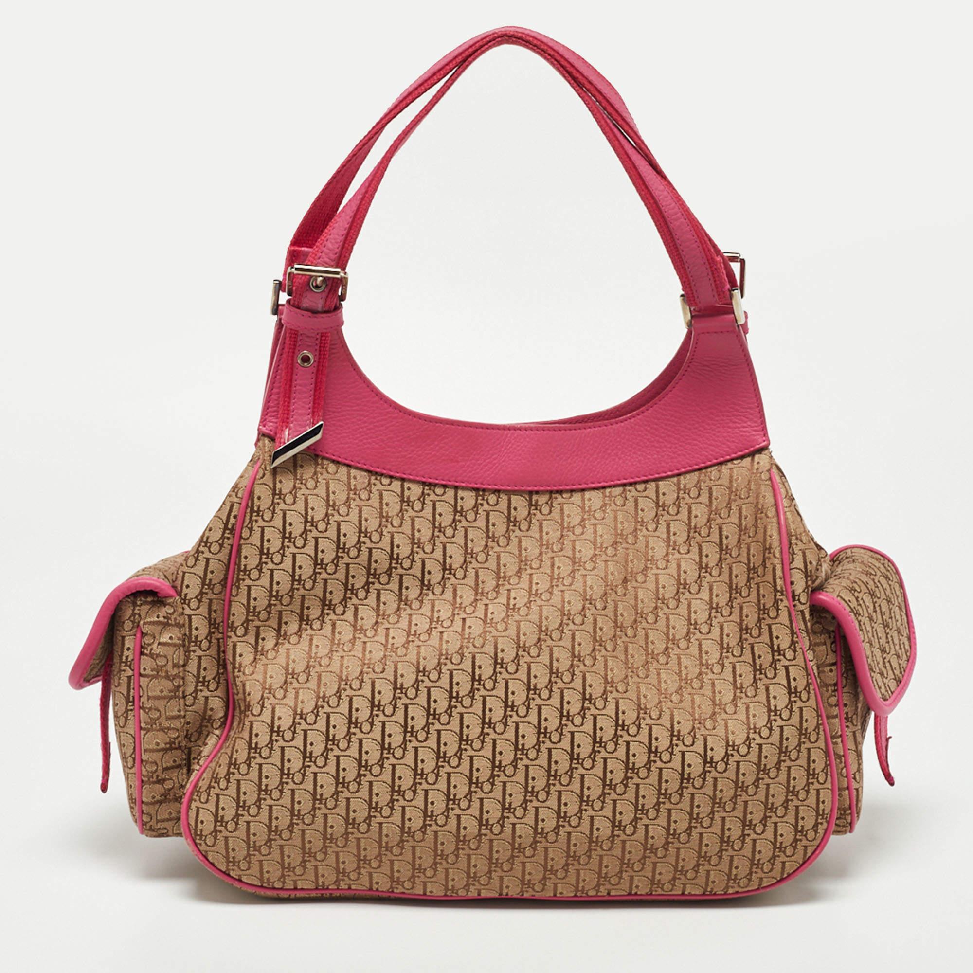 Women's Dior Beige/Pink Oblique Canvas and Leather Street Chic Tote