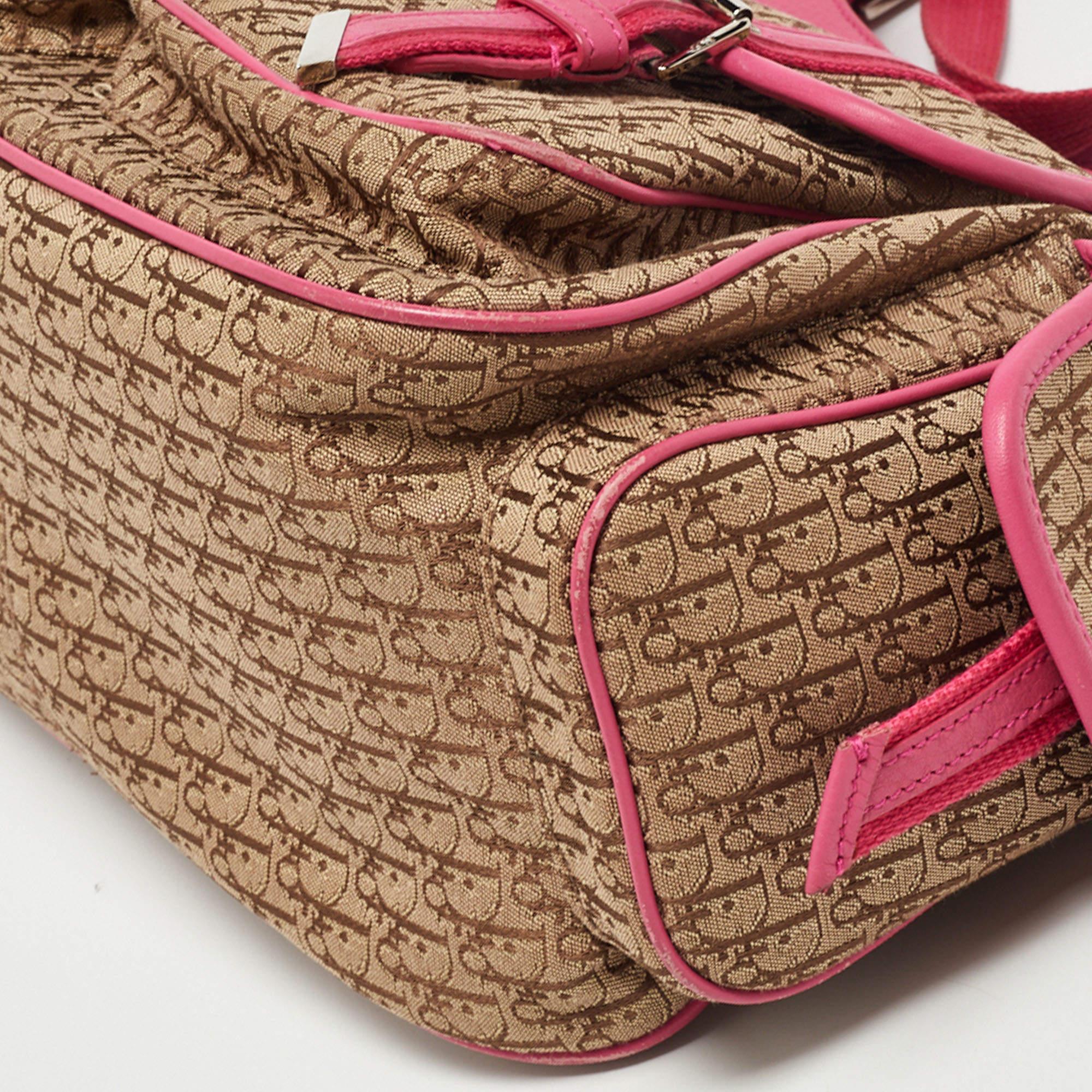 Dior Beige/Pink Oblique Canvas and Leather Street Chic Tote 2