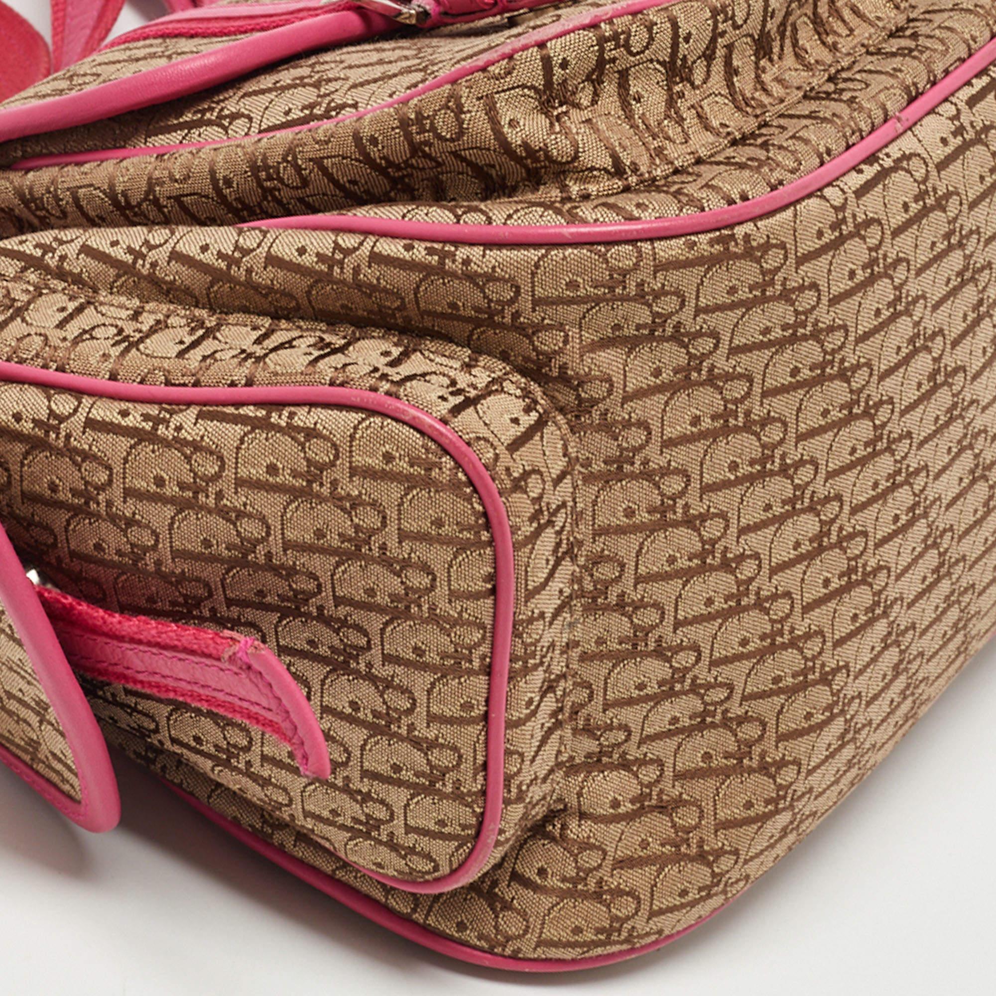 Dior Beige/Pink Oblique Canvas and Leather Street Chic Tote 3