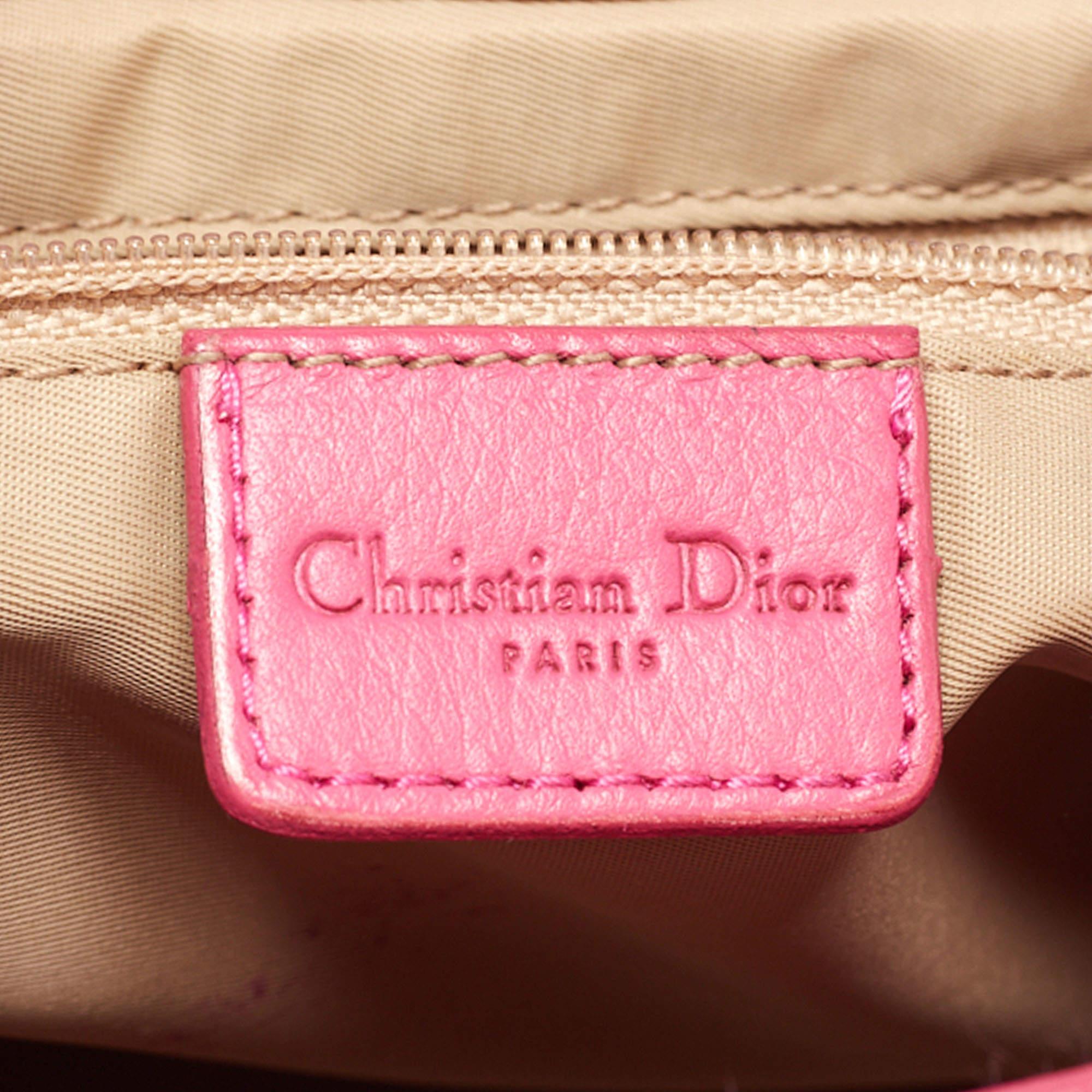 Dior Beige/Pink Oblique Canvas and Leather Street Chic Tote 4