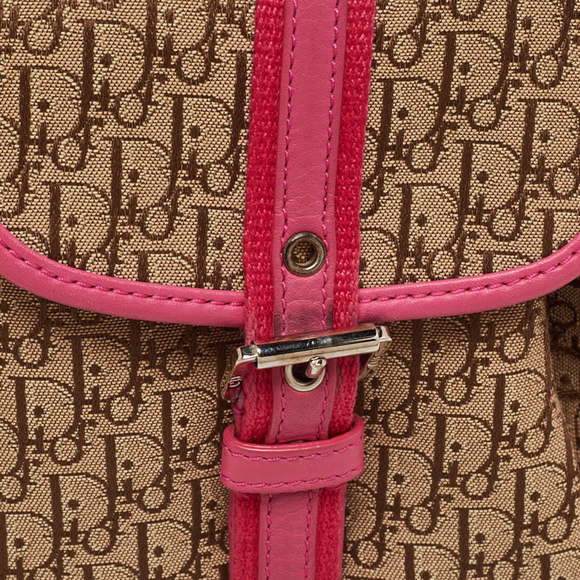 Dior Beige/Pink Oblique Canvas and Leather Street Chic Tote 5