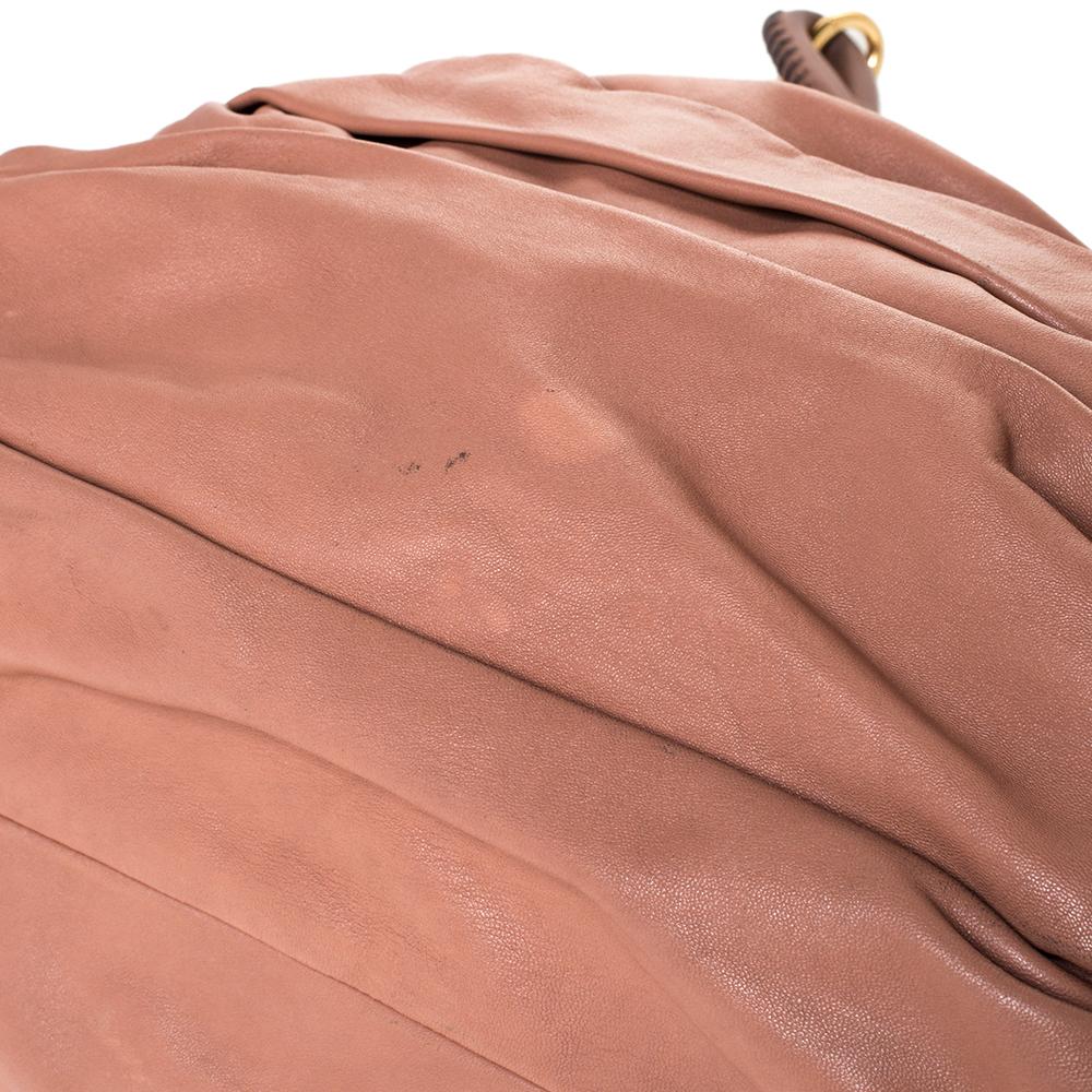 Dior Beige Pleated Leather Libertine Hobo 5