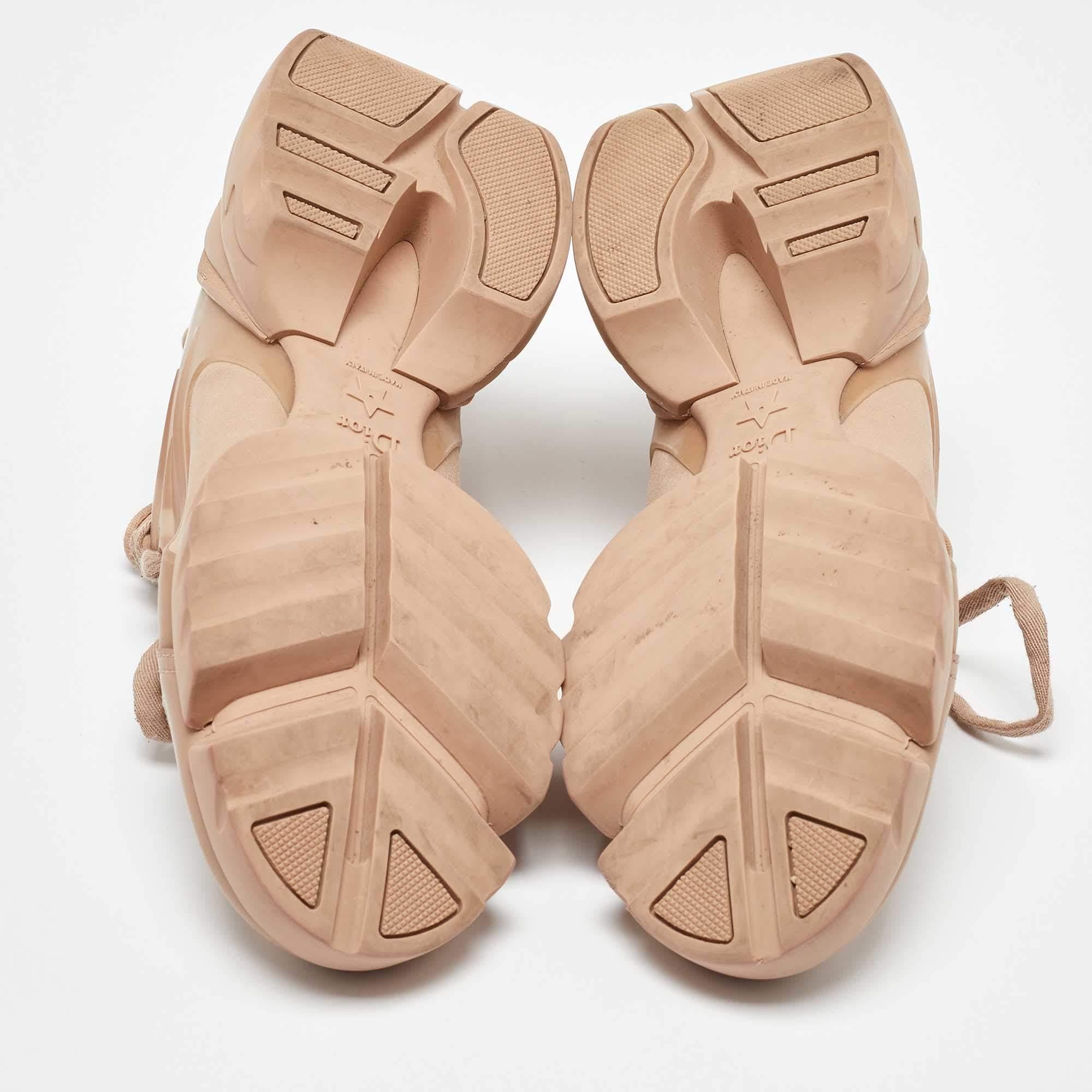 Dior Beige PVC and Neoprene D-Connect Sneakers Size 37.5 2