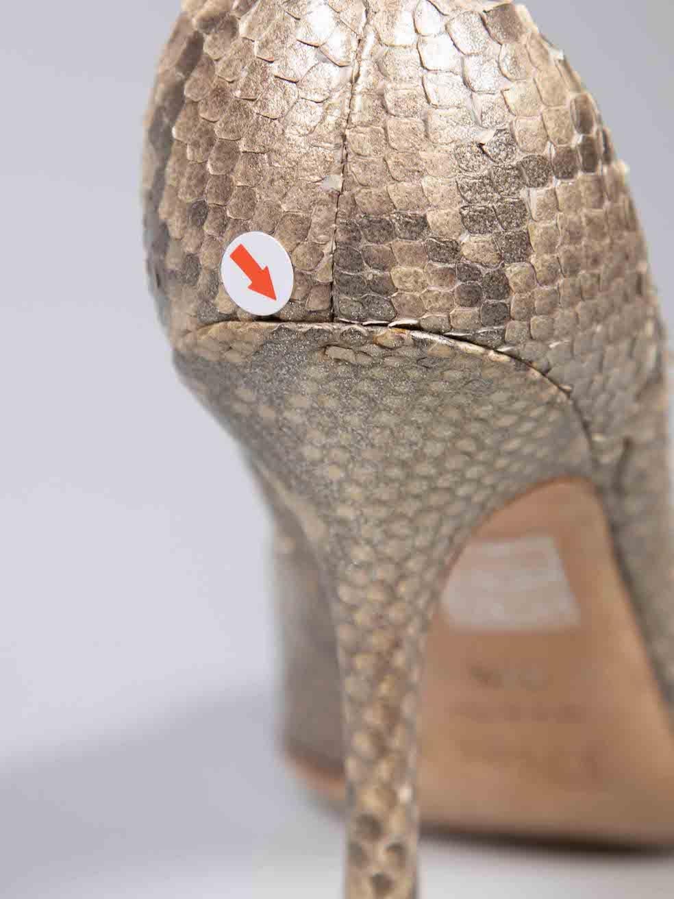 Dior Beige Python Buckle Detail Pumps Size IT 39.5 For Sale 1