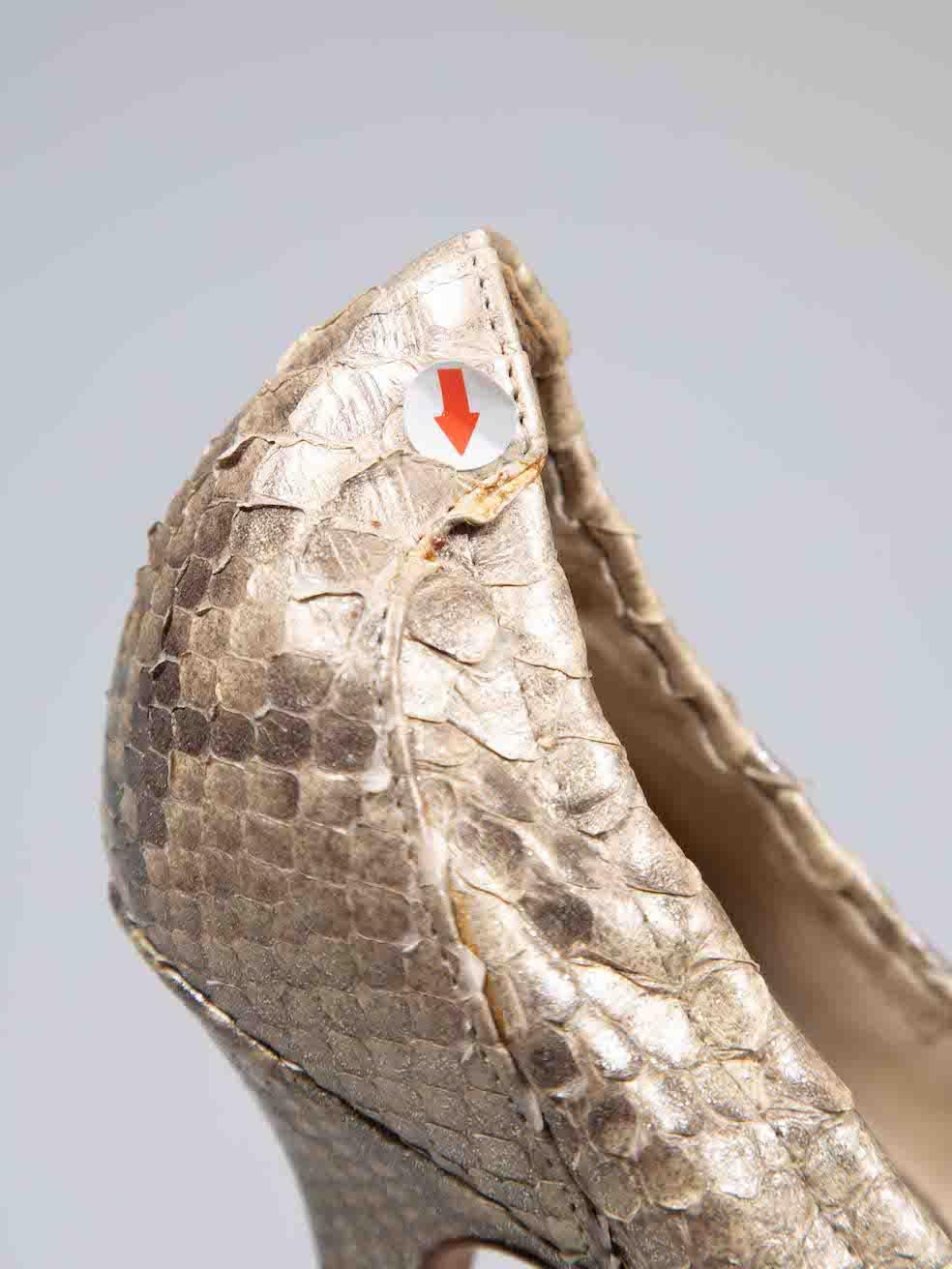 Dior Beige Python Buckle Detail Pumps Size IT 39.5 For Sale 2