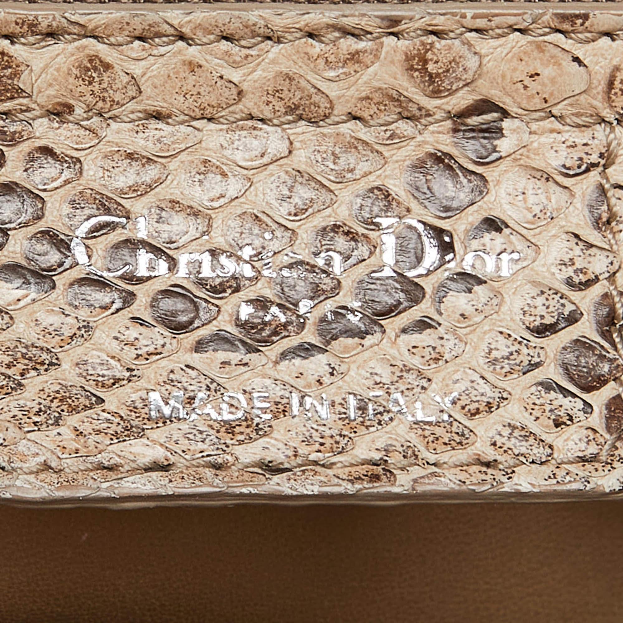 Dior Beige Python Chri Chri Tote For Sale 3