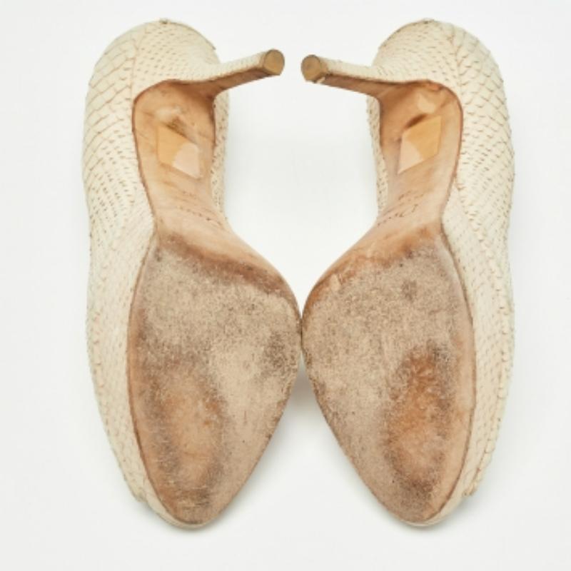 Dior Beige Python Embossed Nubuck Miss Dior Pumps Taglia 39 in vendita 3
