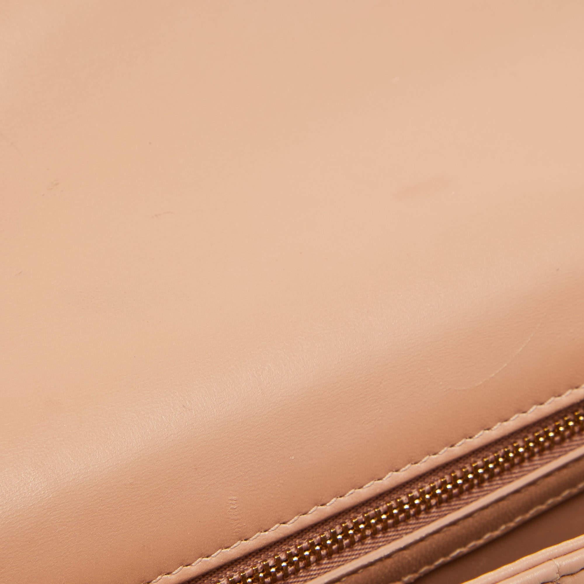 Dior Beige Quilted Leather Medium Caro Shoulder Bag For Sale 9
