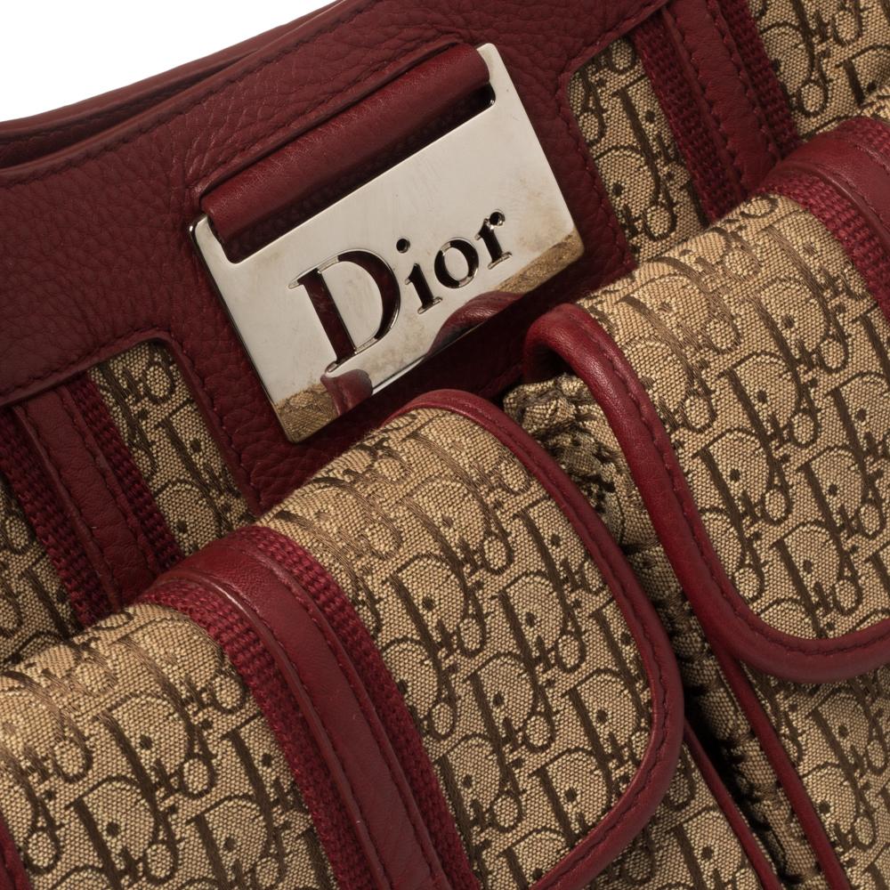 Dior Beige/Red Diorissimo Canvas Multi Pocket Shoulder Bag 6