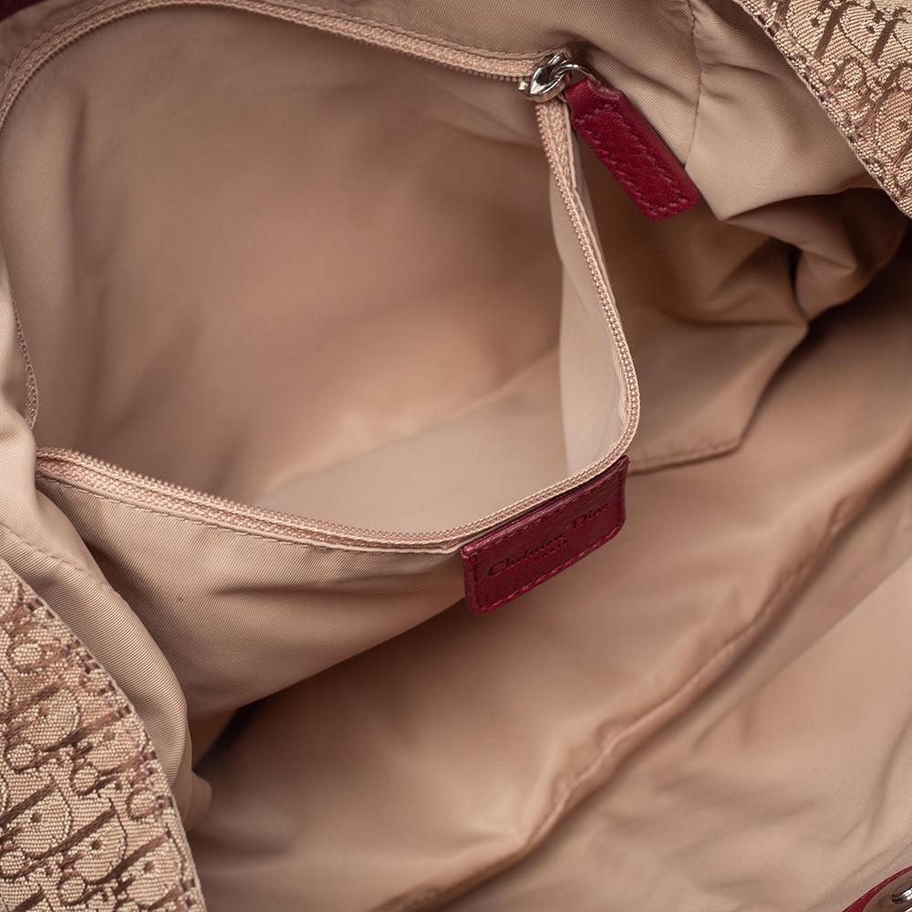 Dior Beige/Red Diorissimo Canvas Multi Pocket Shoulder Bag In Fair Condition In Dubai, Al Qouz 2