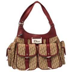 Dior Beige/Red Diorissimo Canvas Multi Pocket Shoulder Bag