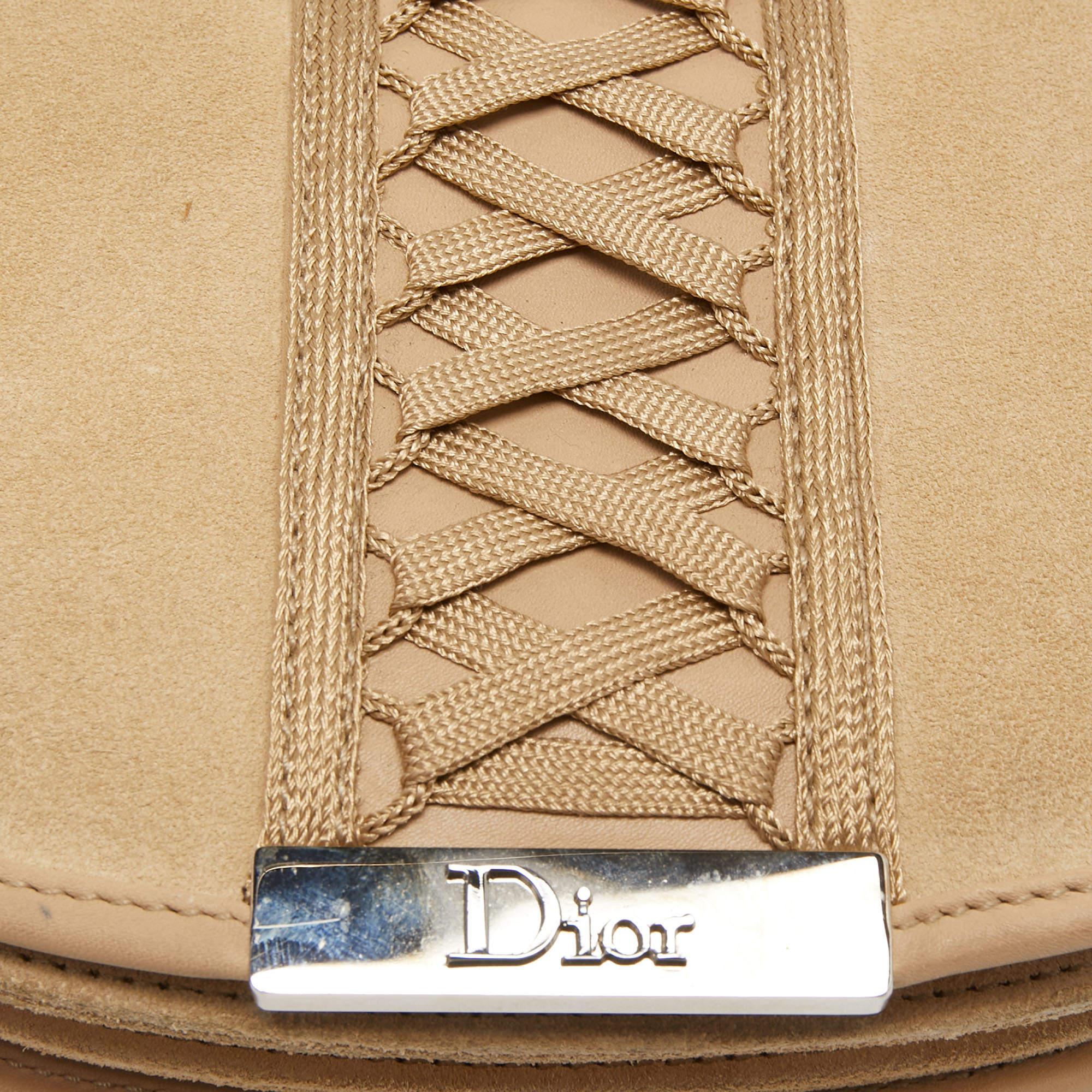 Dior Beige Suede and Leather Admit It Shoulder Bag 2