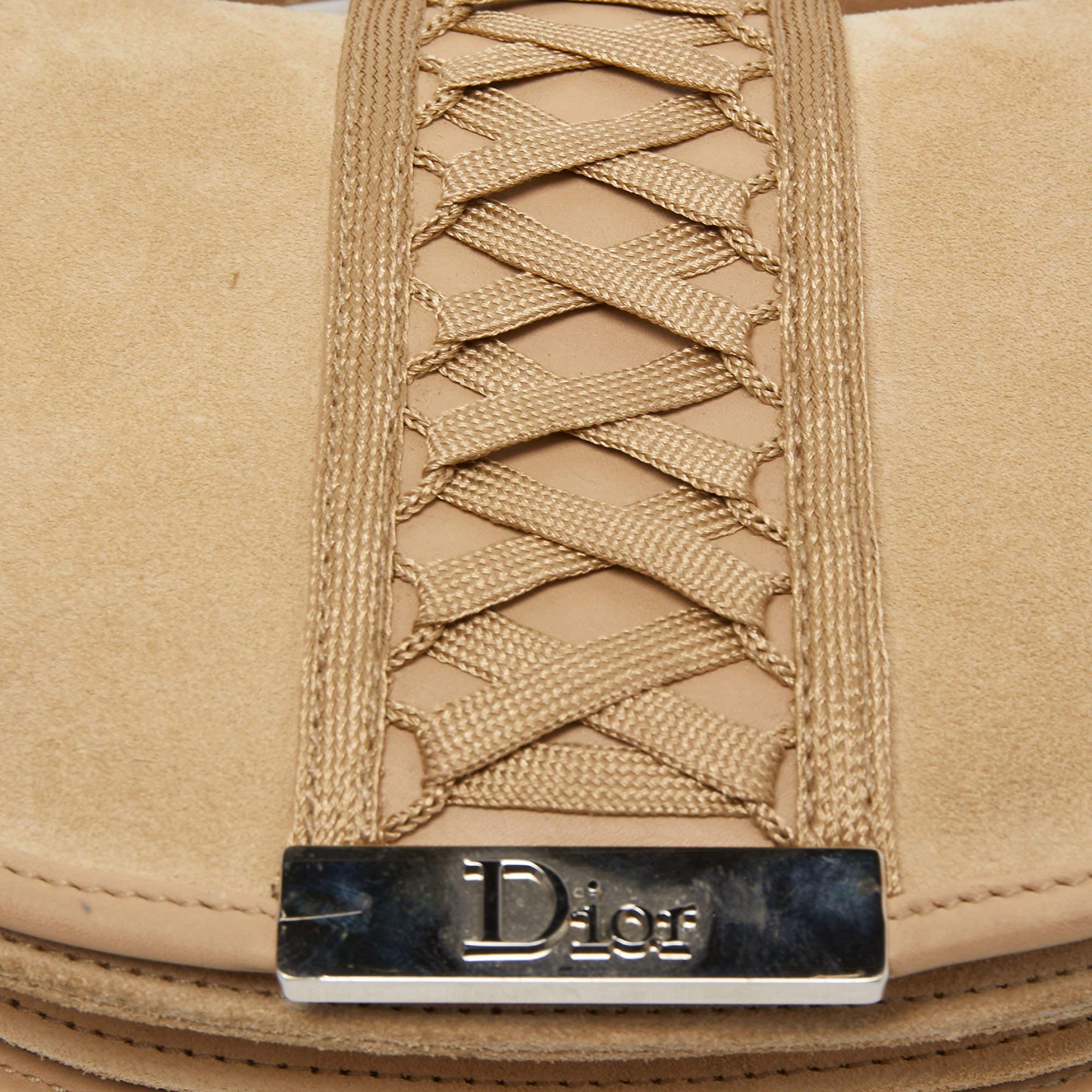 Dior Beige Suede and Leather Admit It Shoulder Bag 3