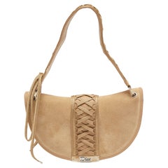 Dior Beige Suede and Leather Admit It Shoulder Bag