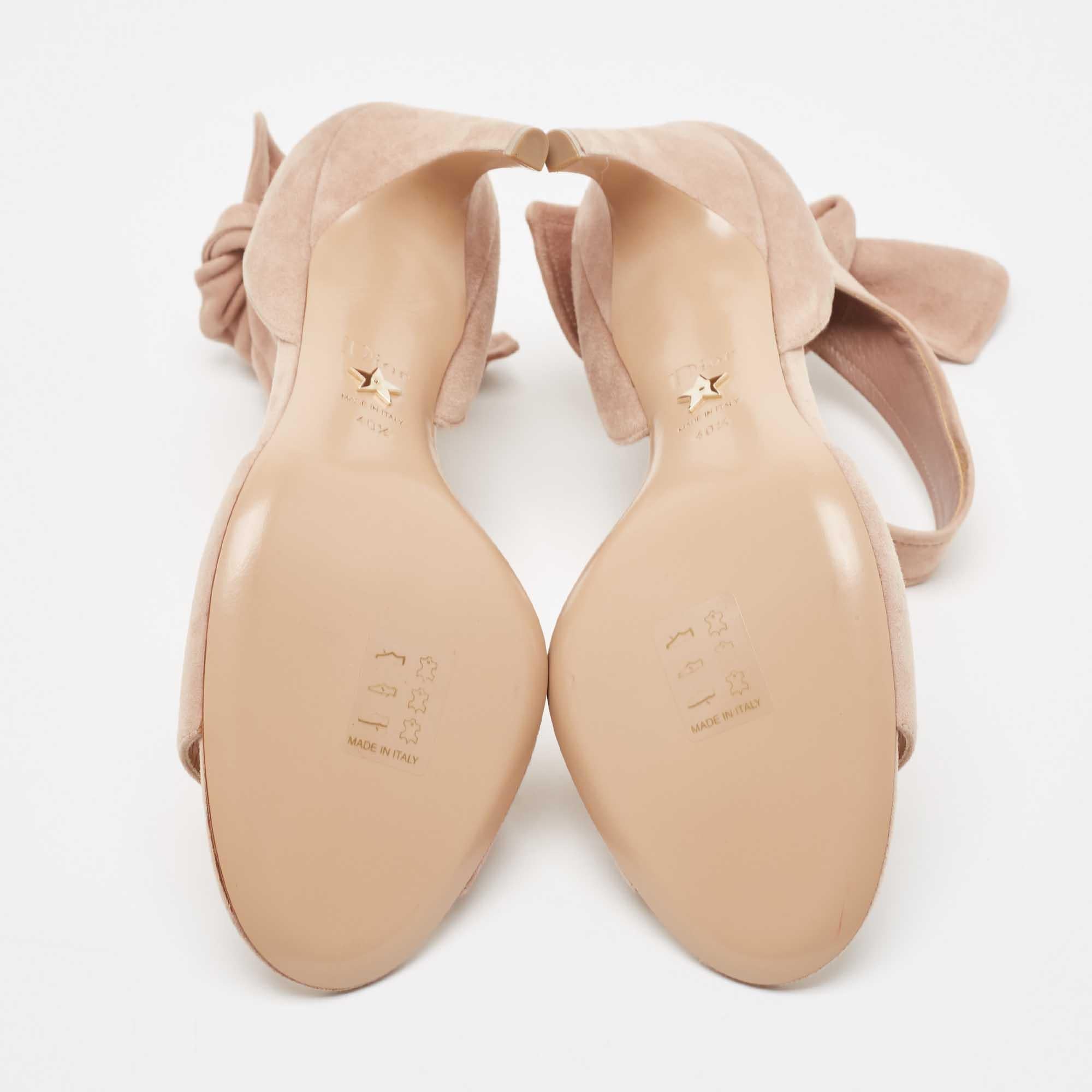 Dior Beige Suede La Belle Open Toe Ankle Wrap Sandals Size 40.5 For Sale 1