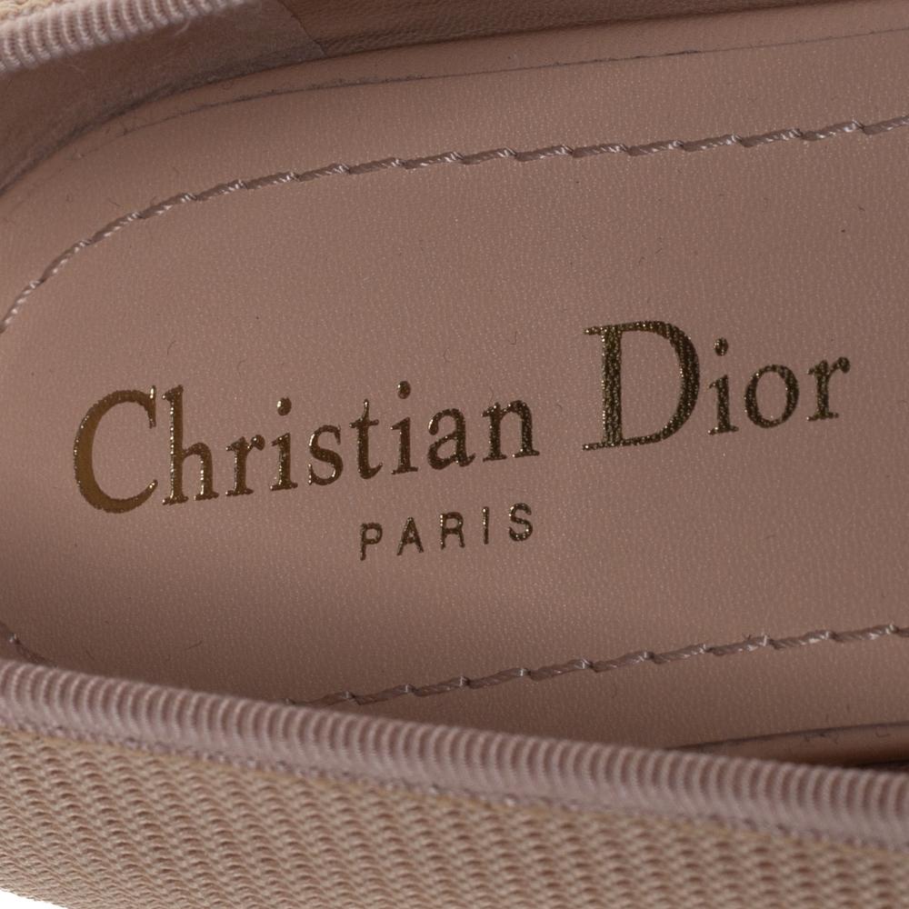 Women's Dior Beige Technical Fabric Miss J' Adior Ballerina Flats Size 40