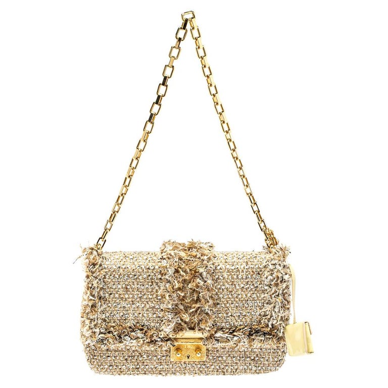 Dior Beige Tweed Medium Miss Dior Flap Bag For Sale at 1stDibs
