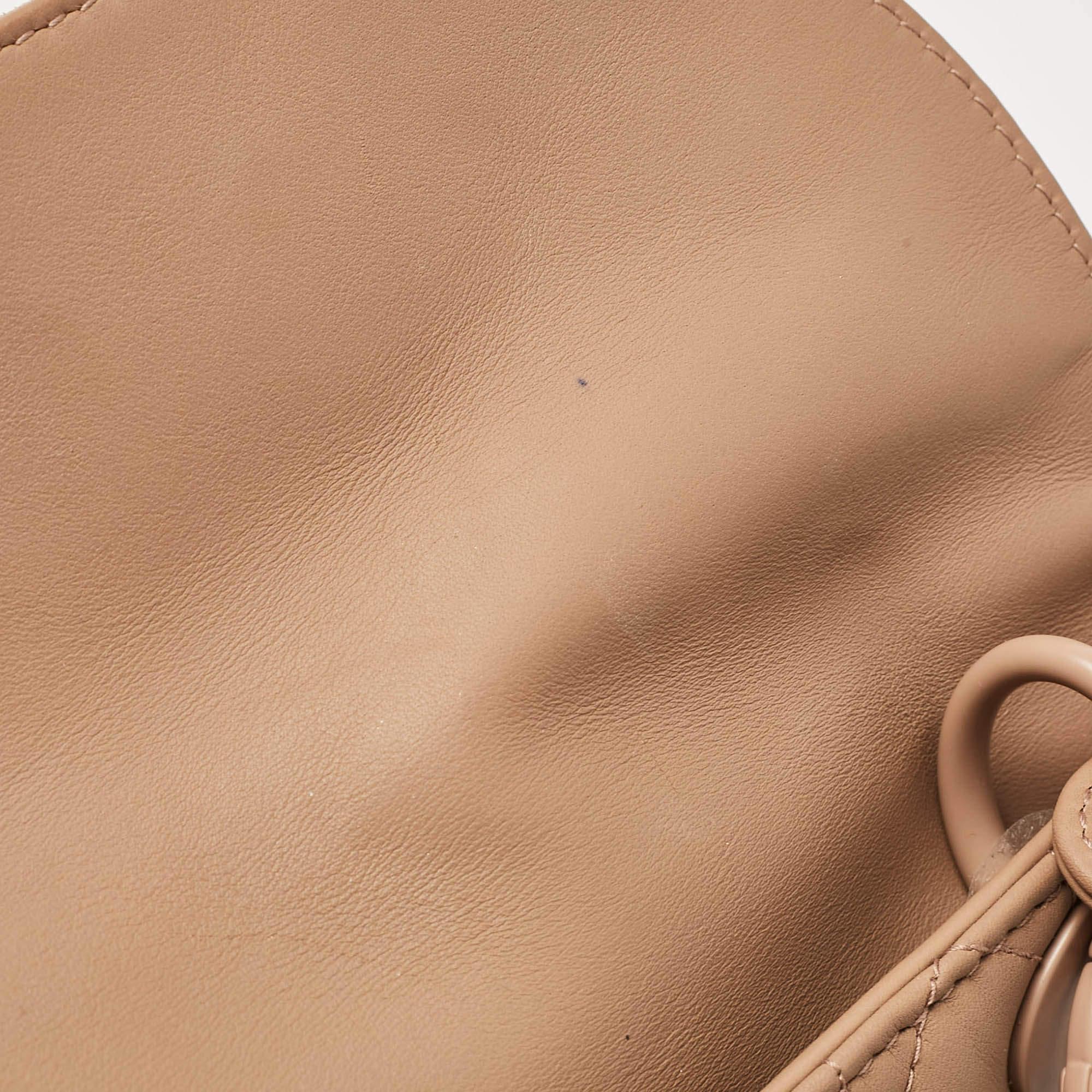 Dior Beige Ultra Matte Cannage Quilted Leather Medium Lady Dior Tote For Sale 4