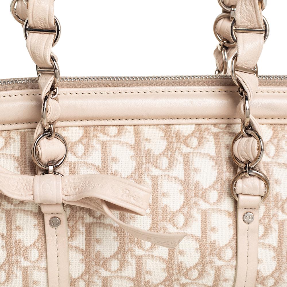 Dior Beige/Bianco in Tela Coates Diorissimo Romantique Trotter Satchel 8