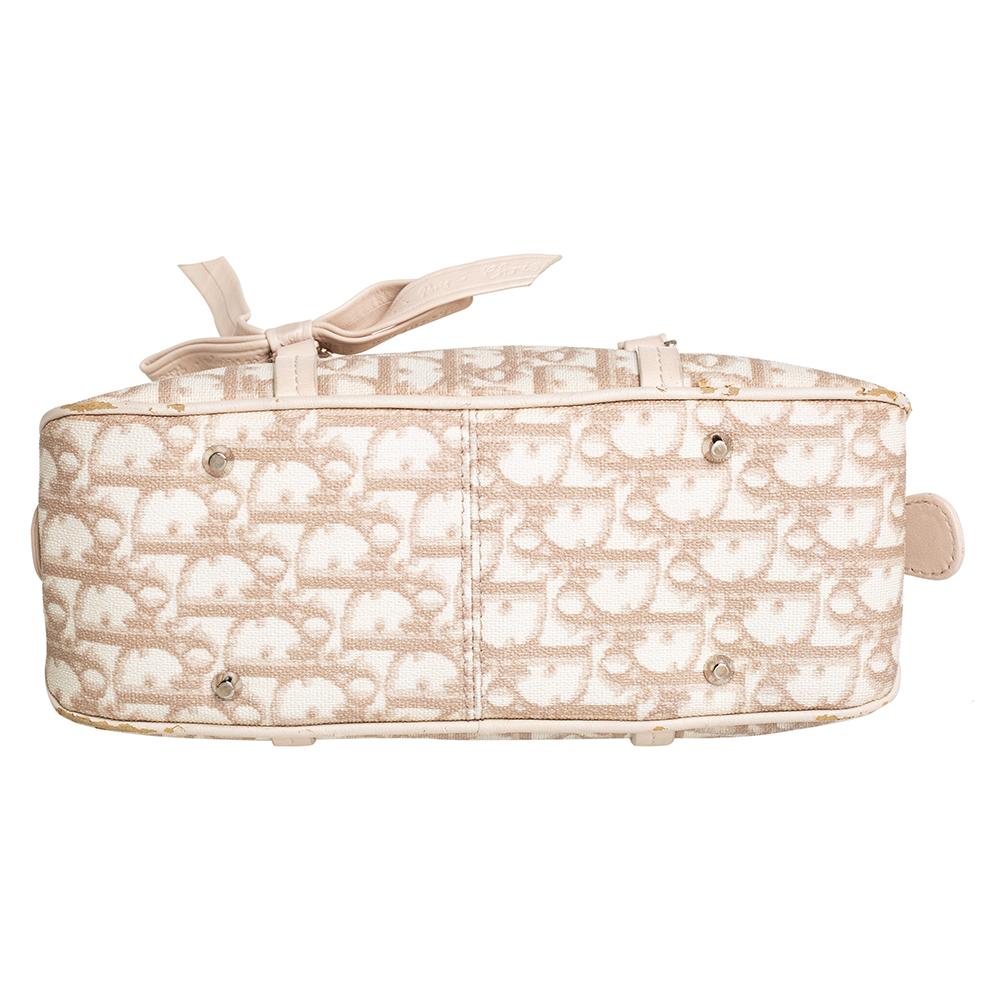 Dior Beige/Bianco in Tela Coates Diorissimo Romantique Trotter Satchel 1
