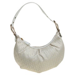 Dior Beige/White Oblique Canvas and Leather Ethnic Hobo
