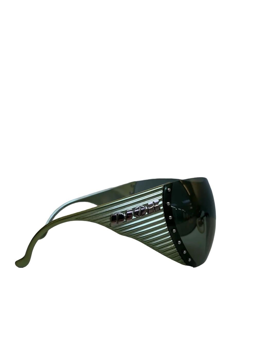 Dior Bike 1 Green Oversized Mask Sunglasses In Good Condition For Sale In LISSE, NL