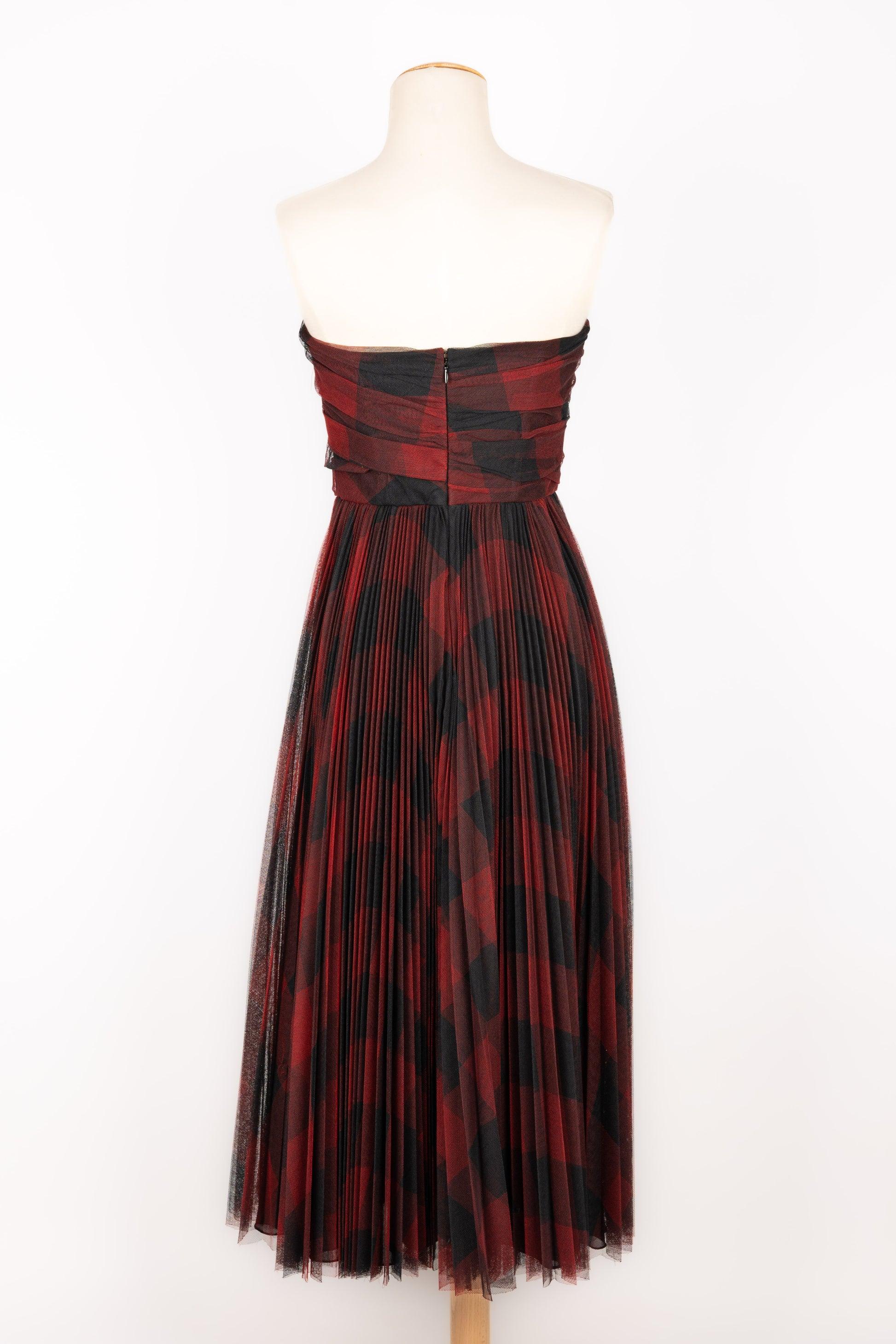Dior Black and Red Tulle Bustier Dress 2019 In Excellent Condition In SAINT-OUEN-SUR-SEINE, FR