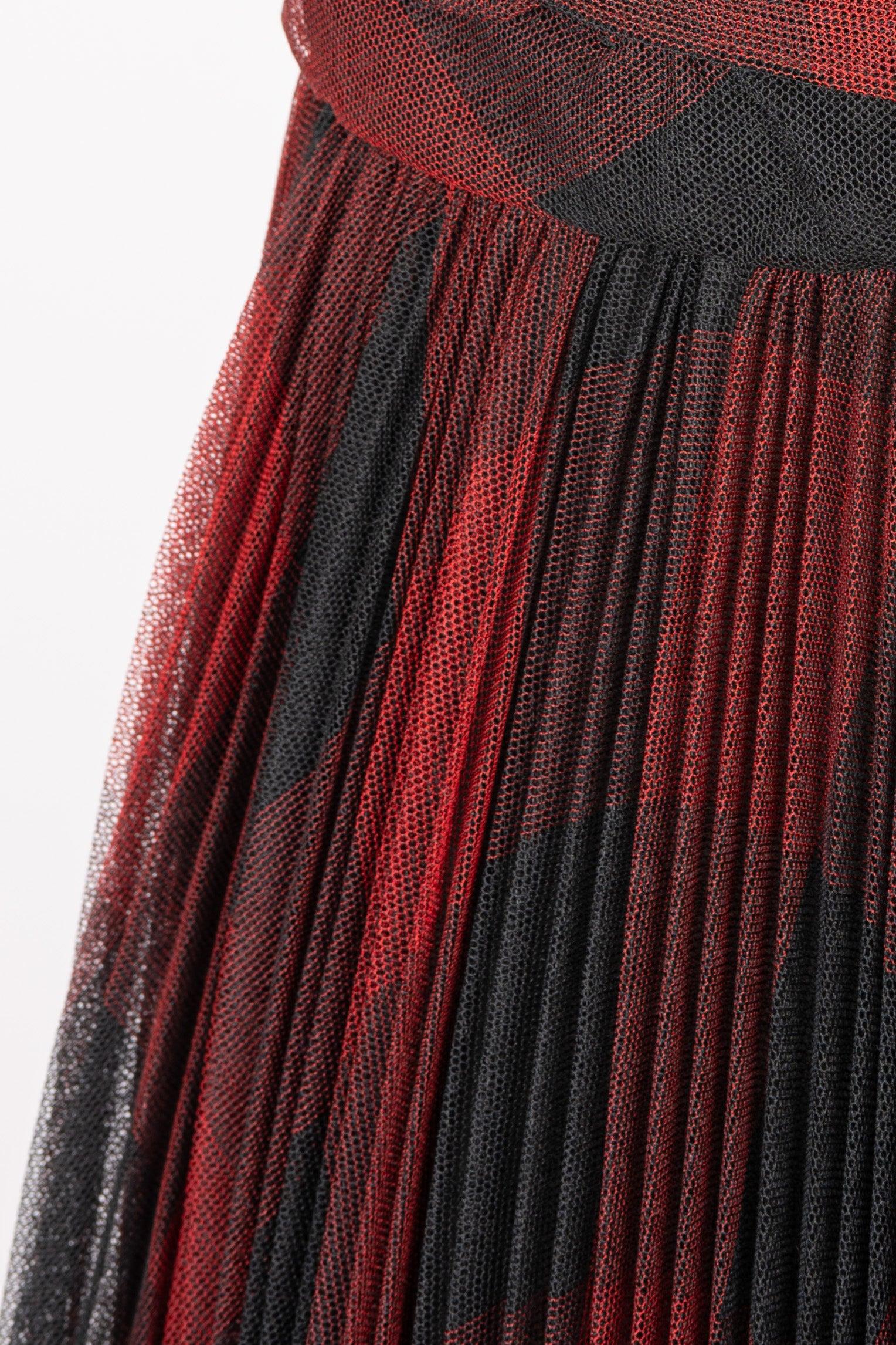 Dior Black and Red Tulle Bustier Dress 2019 4