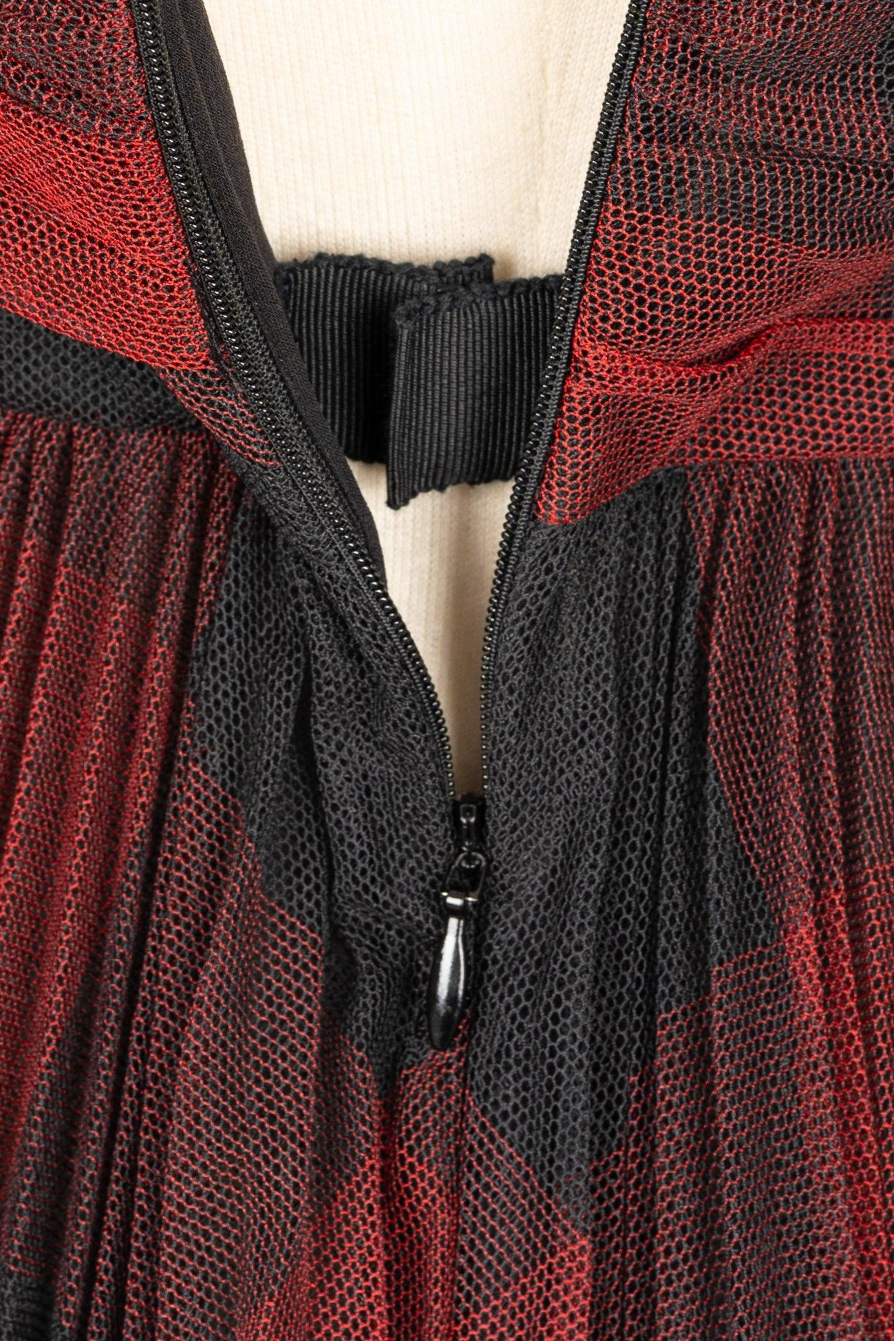 Dior Black and Red Tulle Bustier Dress 2019 5
