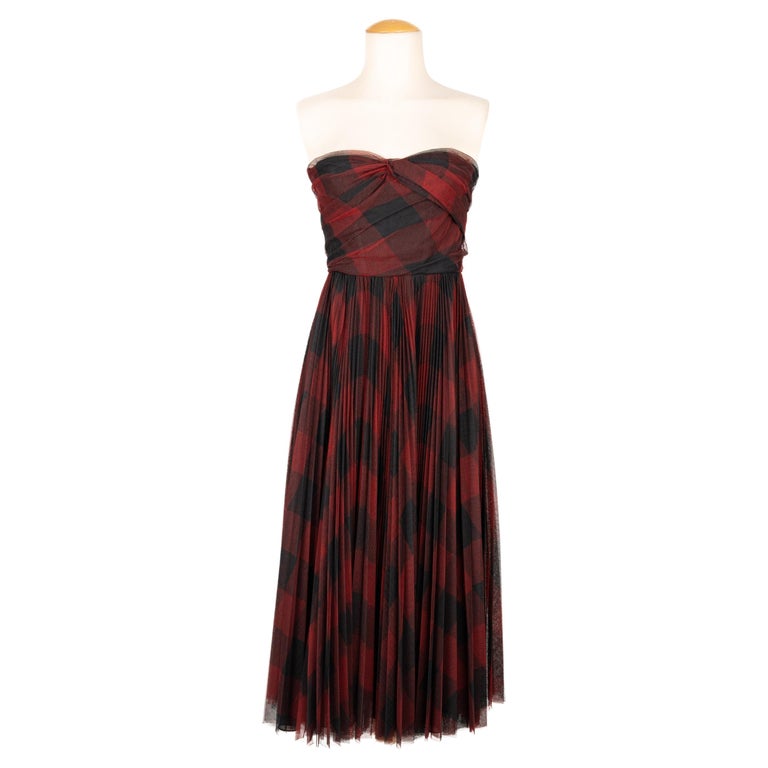 Dior Black and Red Tulle Bustier Dress 2019 at 1stDibs