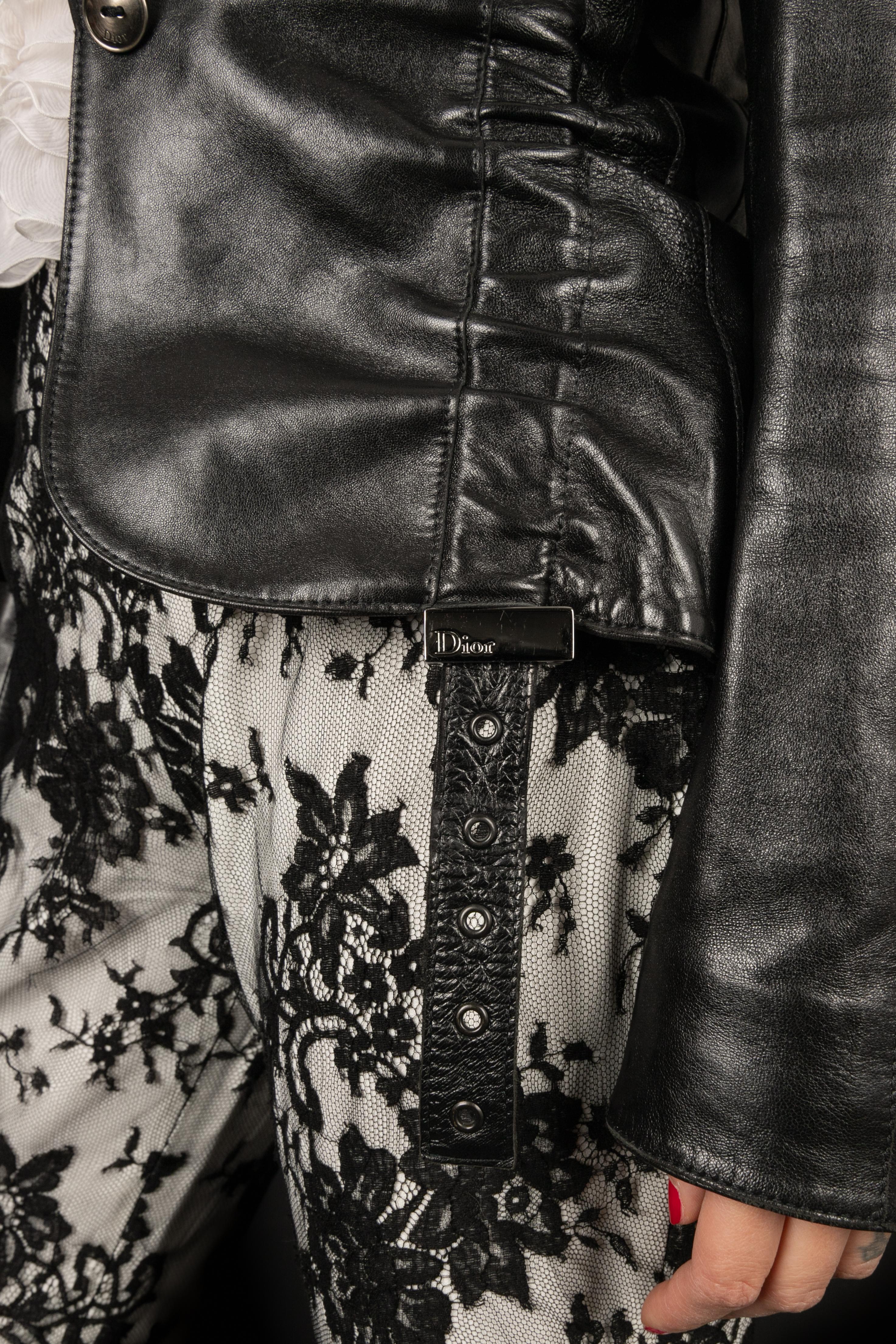 Dior Black and White Lace Pants, 2005 For Sale 3