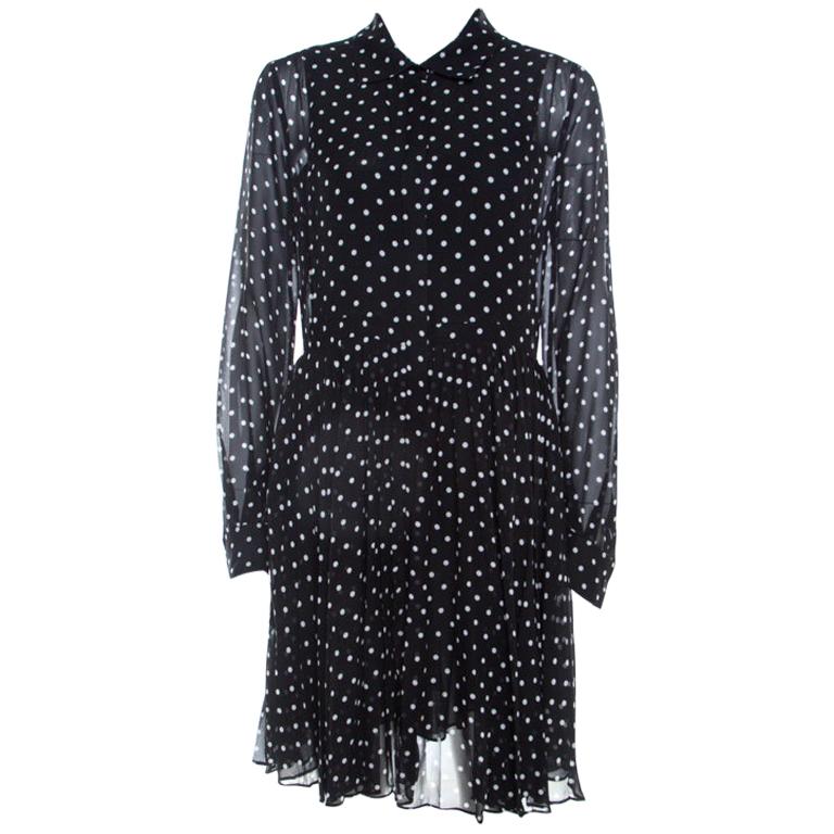 polka dot pleated dress