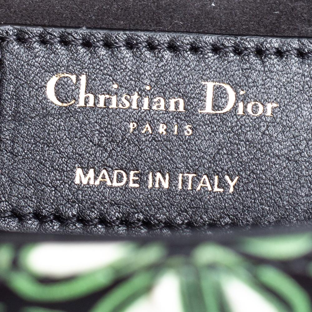 Dior Black Animal Embroidered Leather Medium Lady Dior Tote 4