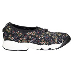 Dior Black Beaded Fusion Slip On Trainers Size IT 38.5