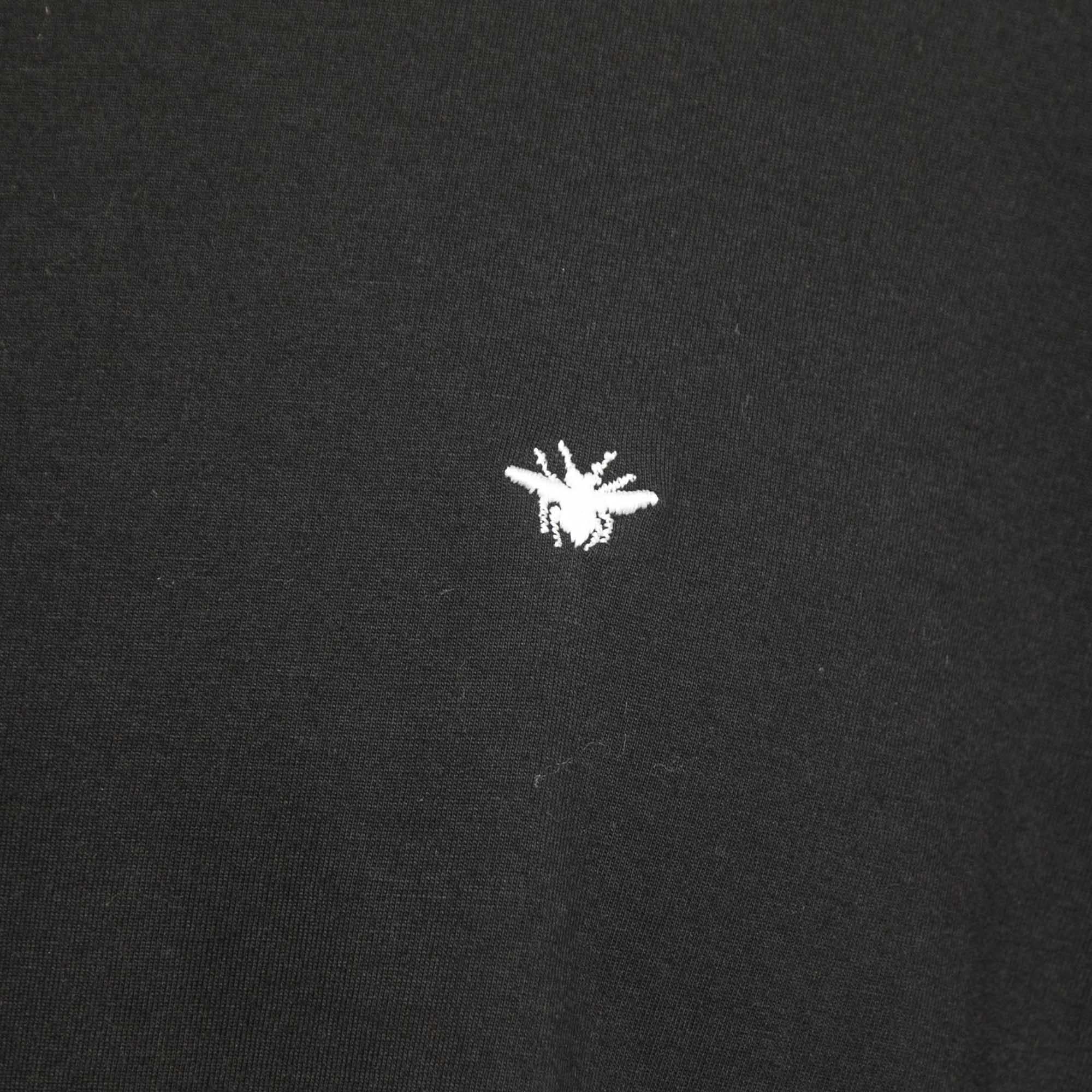Men's Dior Black Bee Embroidered Cotton Half Sleeve T-Shirt 3XL