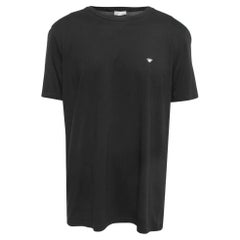 Dior Black Bee Embroidered Cotton Half Sleeve T-Shirt 3XL