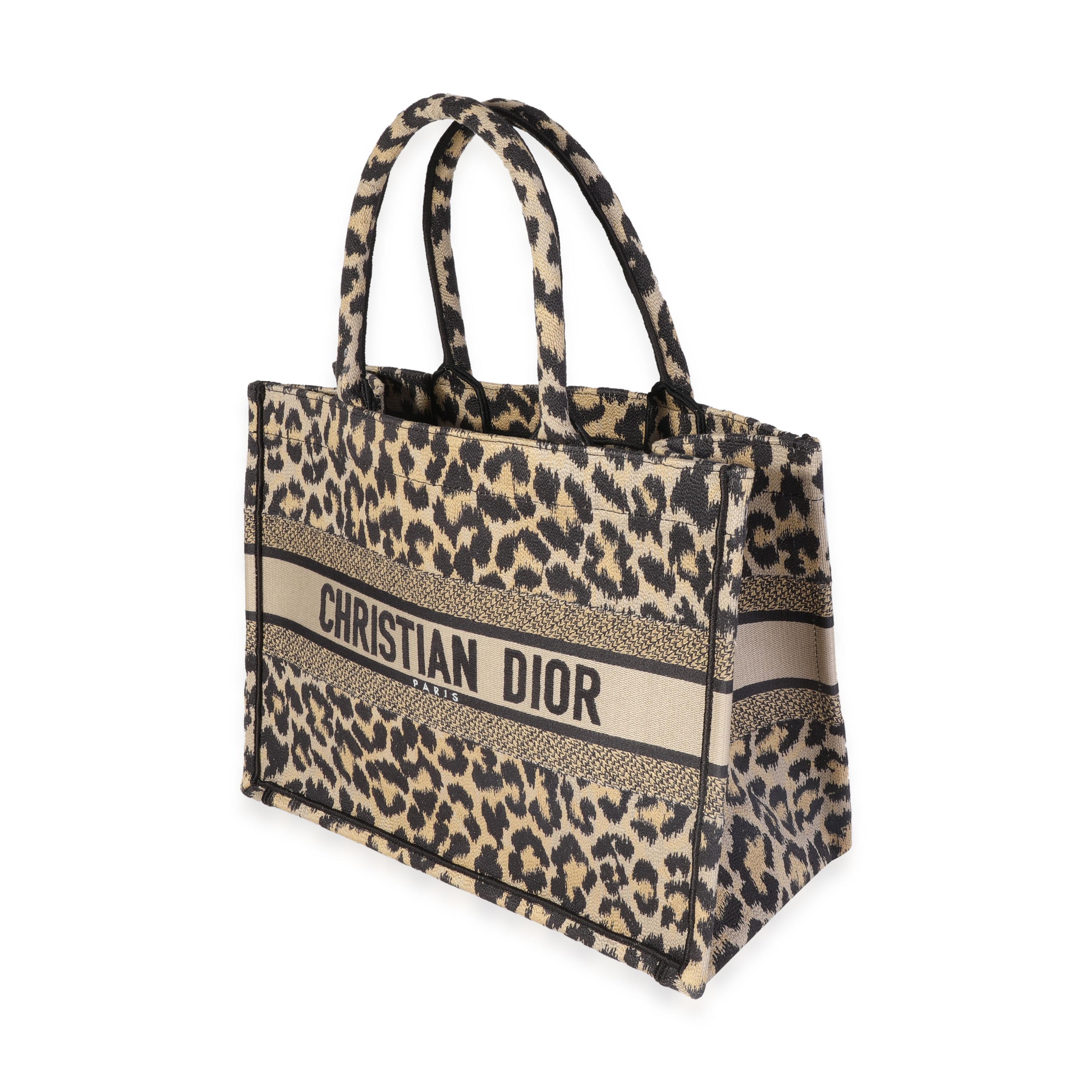 dior book tote leopard
