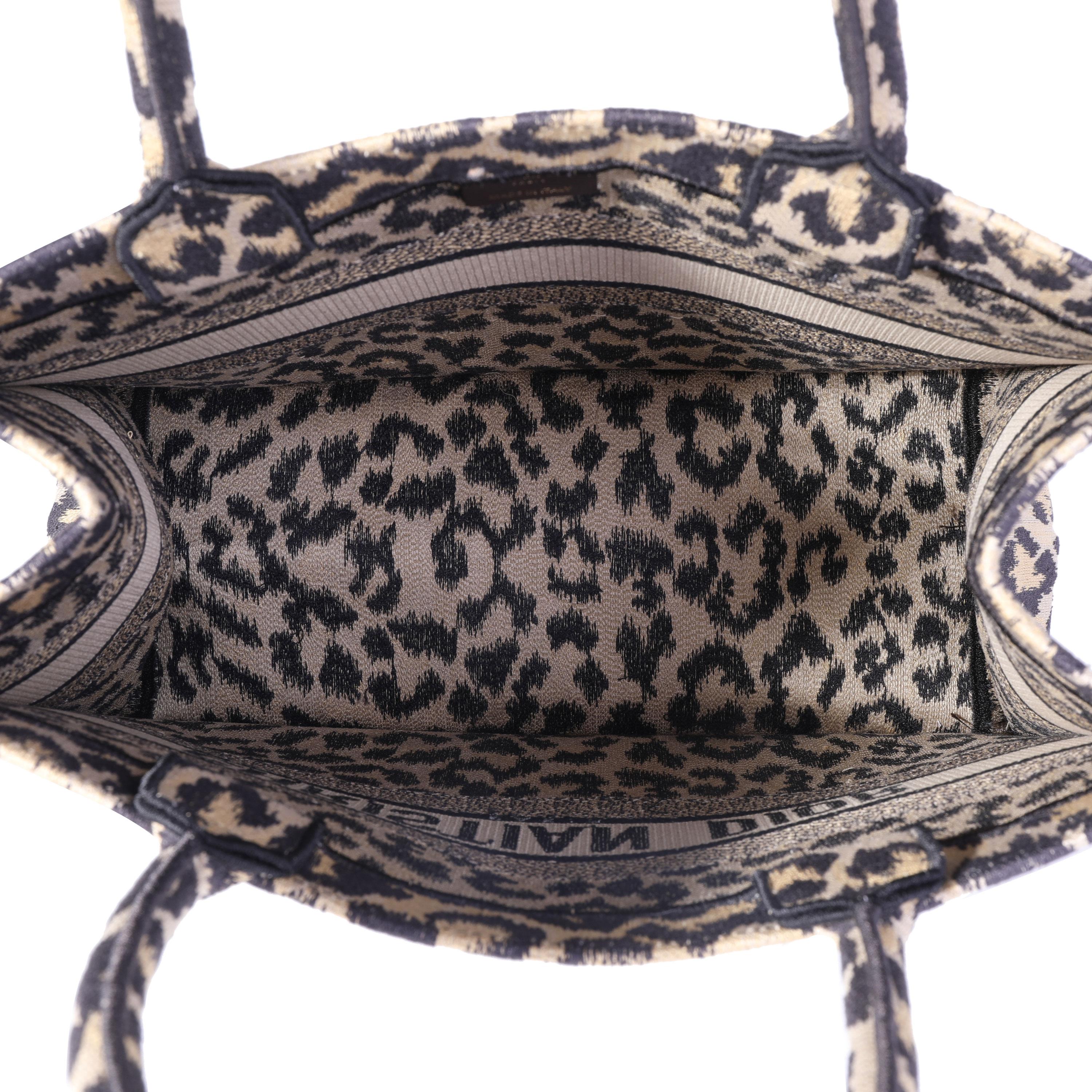 dior leopard book tote