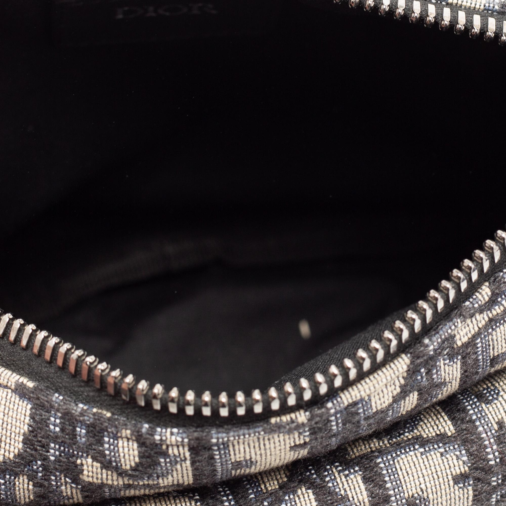 Dior Black/Beige Oblique Canvas And Leather Saddle Belt Bag 6