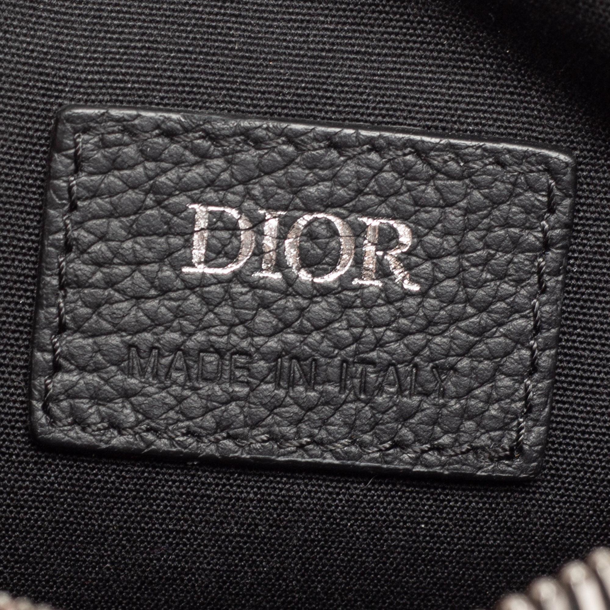 Dior Black/Beige Oblique Canvas And Leather Saddle Belt Bag 4