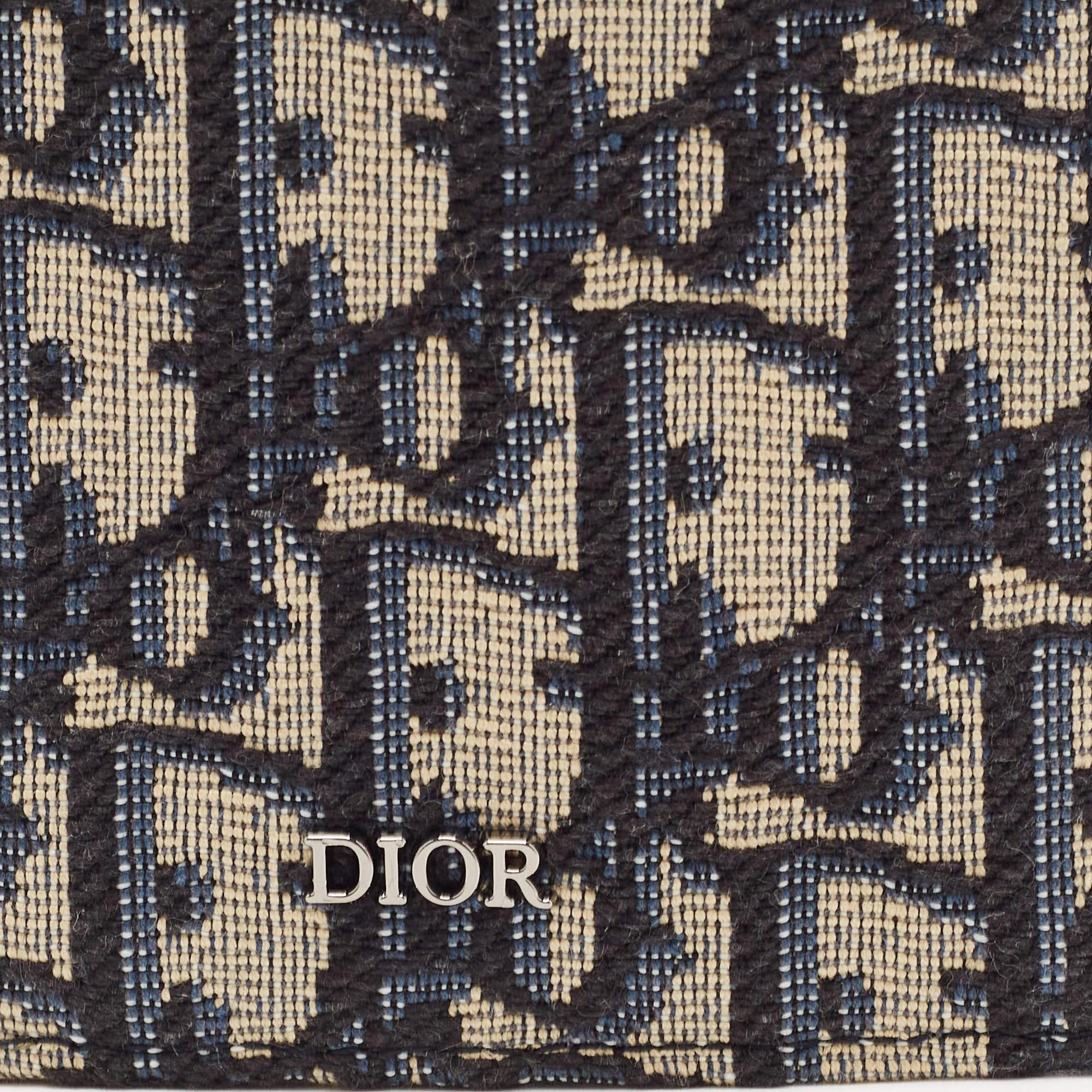 Dior Black/Beige Oblique Jacquard Bifold Wallet 1