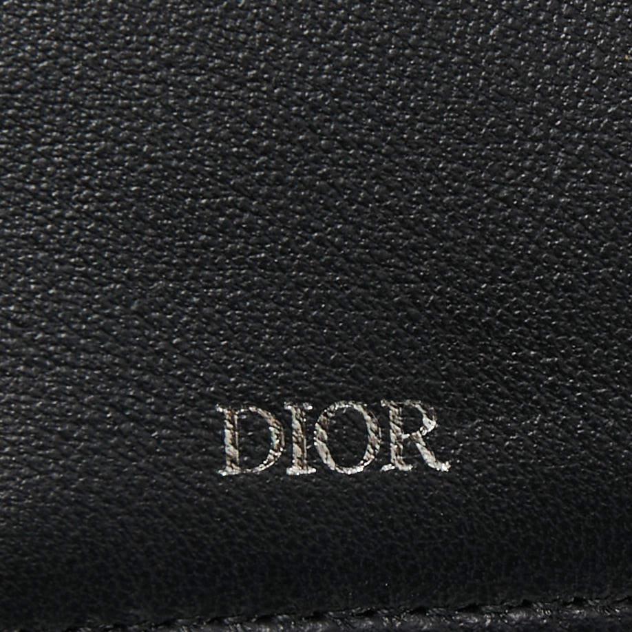Dior Black/Beige Oblique Jacquard Bifold Wallet For Sale 5