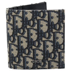 Dior Black/Beige Oblique Jacquard Bifold Wallet