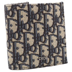 Dior Black/Beige Oblique Jacquard Bifold Wallet