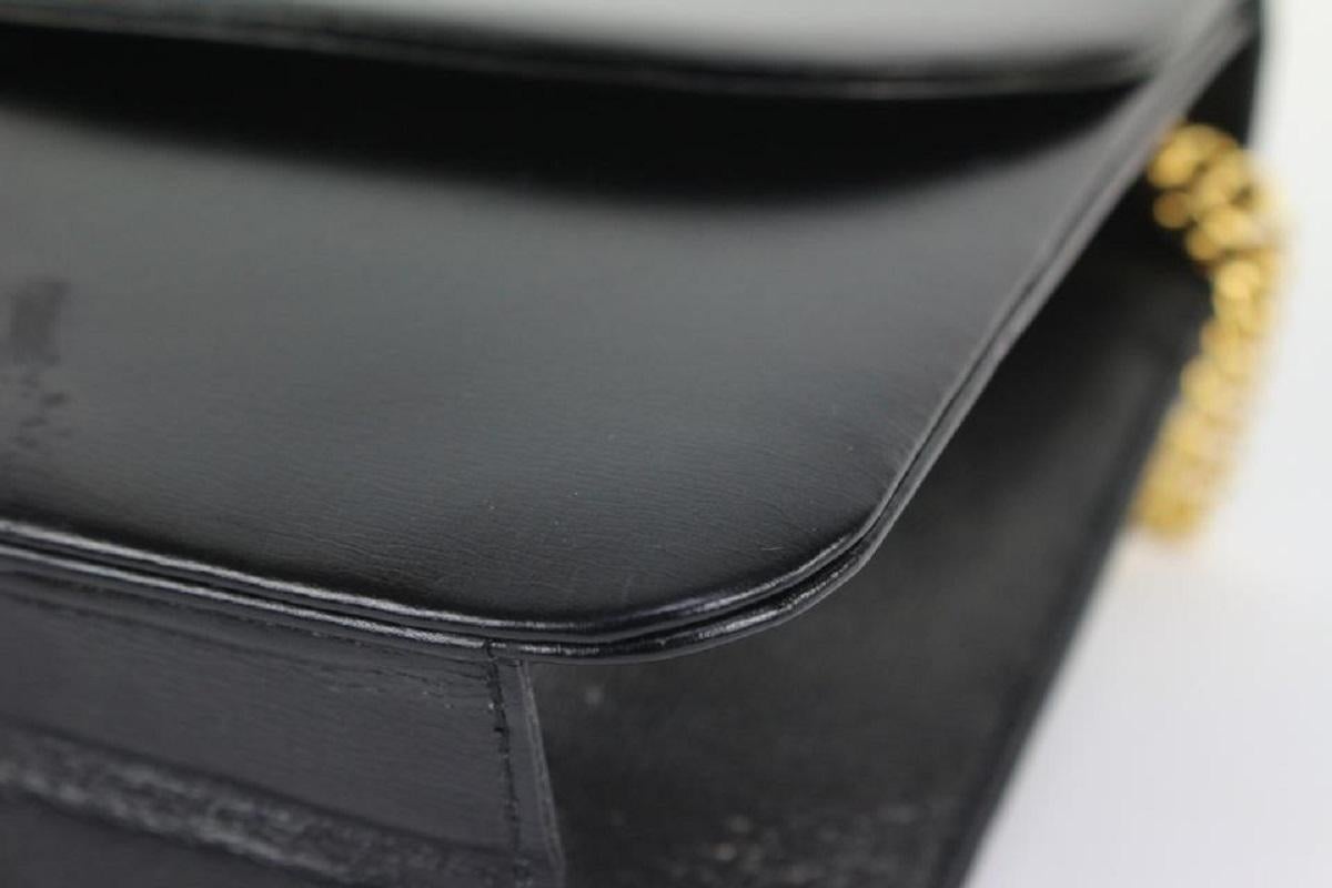 Dior Black Box Calf Leather Flap Chain Bag 827da9 For Sale 2
